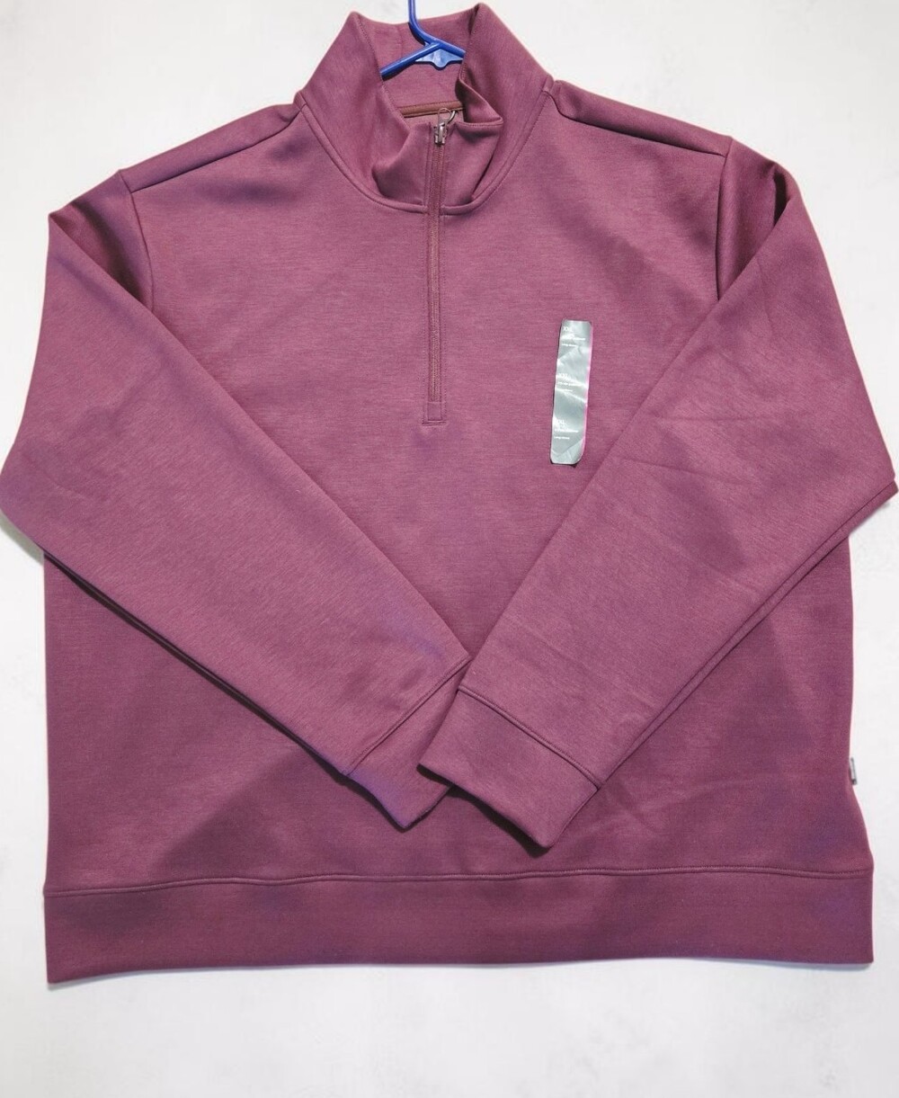 All In Motion Men's Sleek Spacer Half-Zip Pullover Sweatshirt - Plum Purple XXL